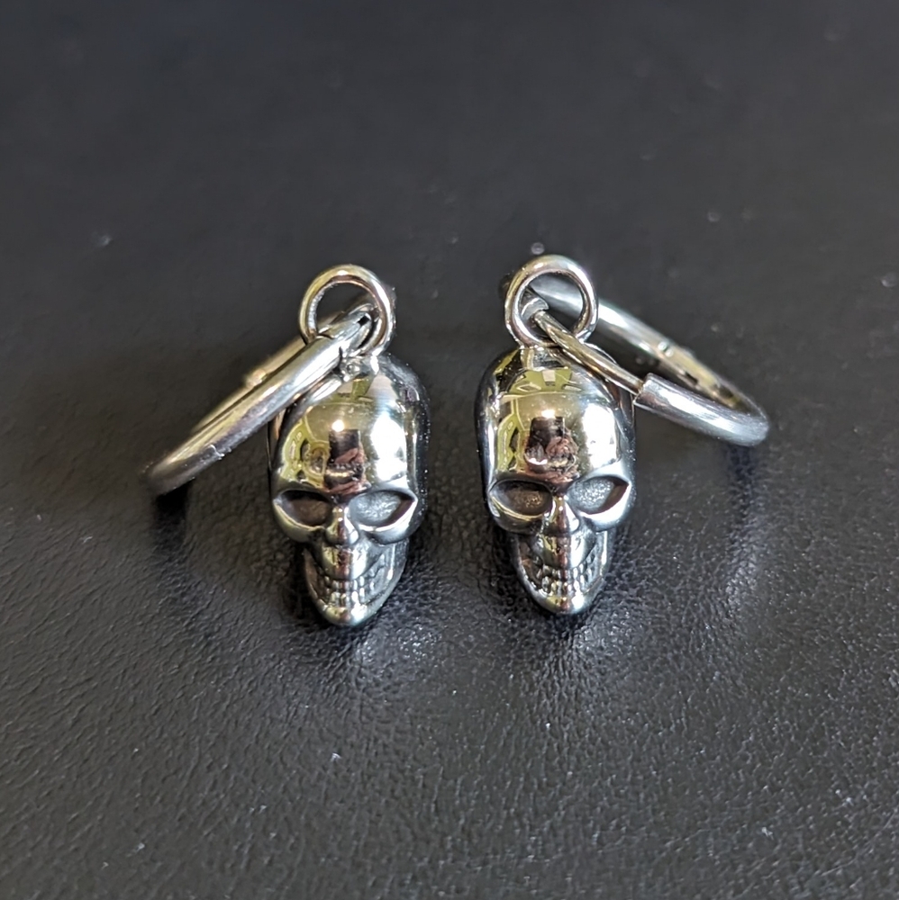 Skull Huggie Hoop Earrings